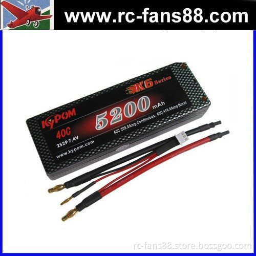 Kypom 7.4v 5200mah 40C Li-polymer Battery Hard Case for RC Car